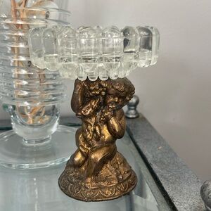 Vintage Crystal Cherub Dish